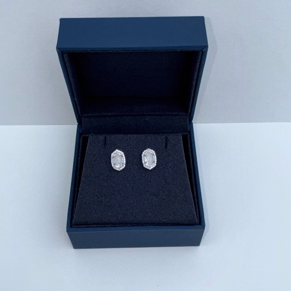 Kendra Scott Silver and White Hexagon Earrings - Picture 6 of 7